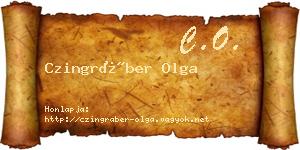 Czingráber Olga névjegykártya